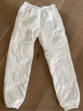 Brandy Melville White Elastic Sweat Pants